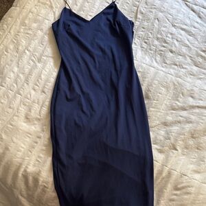 Elegant Navy Blue Slip Dress